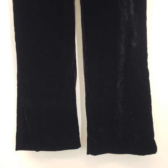 Zara Velvet High Rise Trouser Pants XS Womens Straight Leg Black‎ - Picture 4 of 9